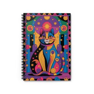 Colorful Cat Spiral Notebook - Ruled Line for Cat Lovers
