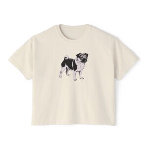 Cute Pug Graphic Women's Boxy Tee - Comfortable and Stylish Pet Lover Shirt